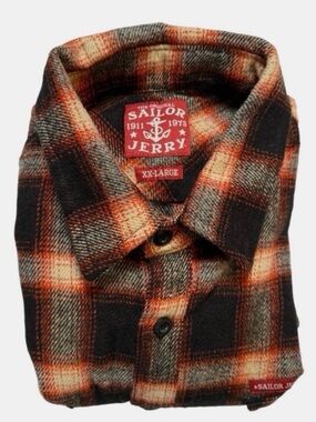 Men's Vintage Plaid Casual Button Down Shirt - Red and Black